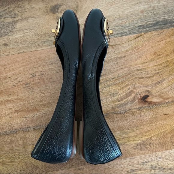 Tory Burch Black Leather Flats Size 10 - Picture 6 of 10